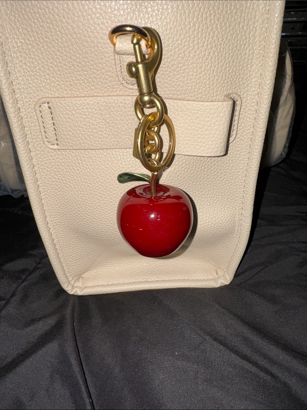 Red Apple Charm Bag Keychain